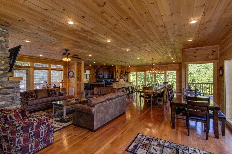 Open living and dining space