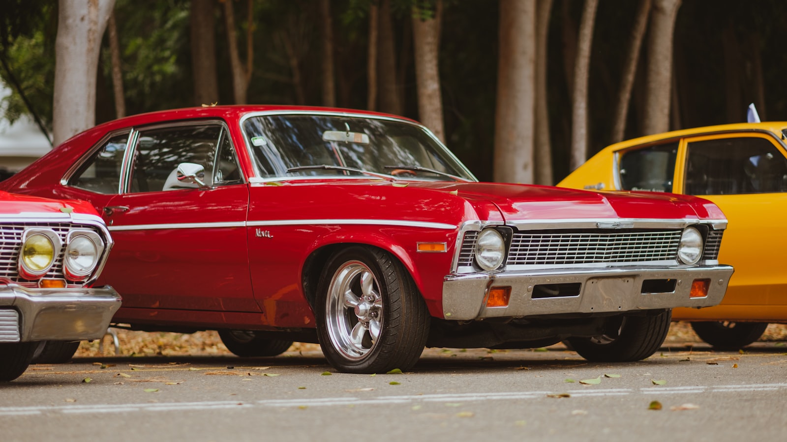 Classic muscle cars at a Pigeon Forge car show
